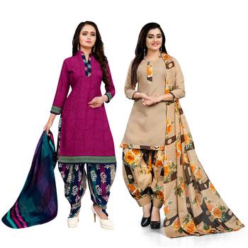 Magenta Printed Cotton Salwar 1