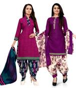 Magenta Printed Cotton Salwar
