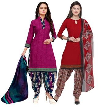 Magenta Printed Cotton Salwar 1
