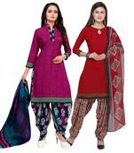 Magenta Printed Cotton Salwar