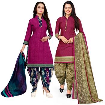 Magenta Printed Cotton Salwar 1