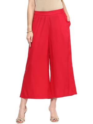 Red Solid Culotte 1