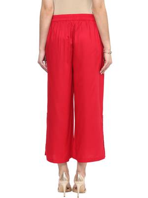 Red Solid Culotte 2