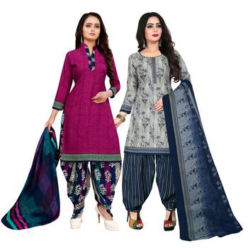 Magenta Printed Cotton Salwar 1