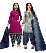 Magenta Printed Cotton Salwar