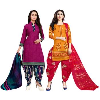 Magenta Printed Cotton Salwar 1