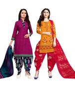 Magenta Printed Cotton Salwar