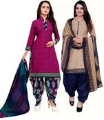 Magenta Printed Cotton Salwar