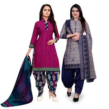 Magenta Printed Cotton Salwar 1
