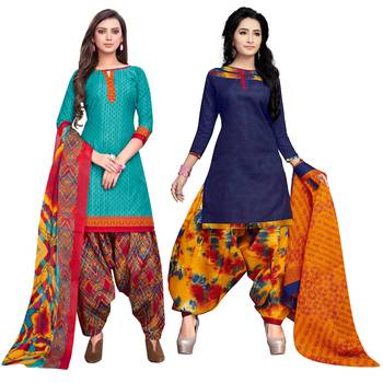 Aqua-Blue Printed Cotton Salwar 1