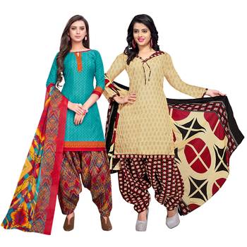 Aqua-Blue Printed Cotton Salwar 1
