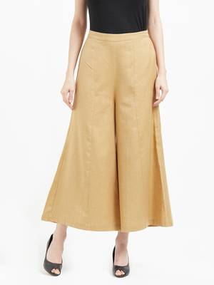 Beige Culottes With Drawstring Closure 1