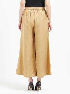 Beige Culottes With Drawstring Closure 2
