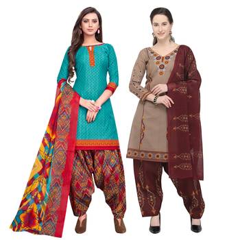 Aqua-Blue Printed Cotton Salwar 1
