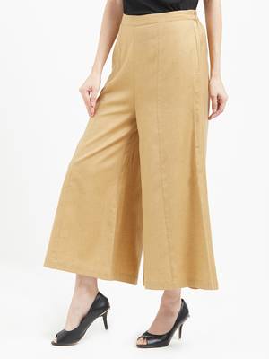 Beige Culottes With Drawstring Closure 3