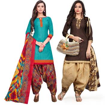 Aqua-Blue Printed Cotton Salwar 1