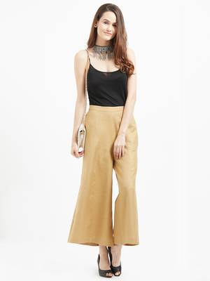 Beige Culottes With Drawstring Closure 4