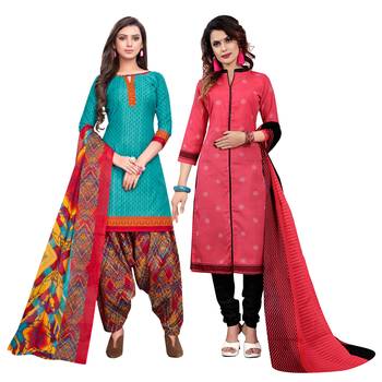 Aqua-Blue Printed Cotton Salwar 1