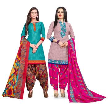 Aqua-Blue Printed Cotton Salwar 1