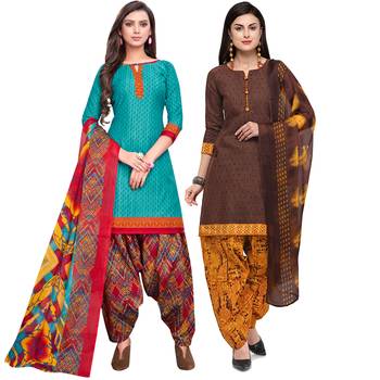 Aqua-Blue Printed Cotton Salwar 1