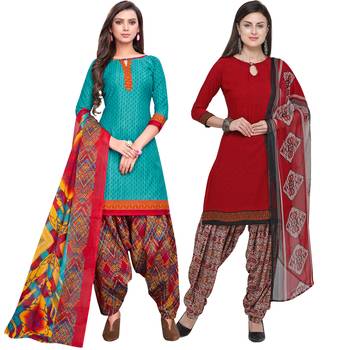 Aqua-Blue Printed Cotton Salwar 1