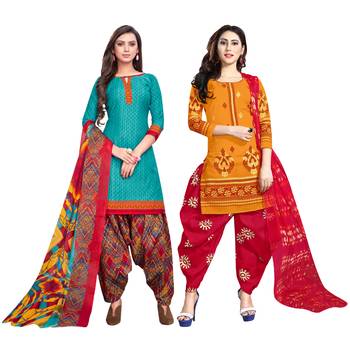 Aqua-Blue Printed Cotton Salwar 1