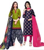 Green printed cotton salwar