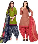 Green printed cotton salwar