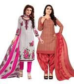 Off-white printed cotton salwar
