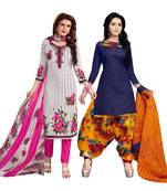 Off-white printed cotton salwar