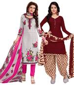 Off-white printed cotton salwar
