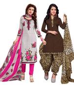 Off-white printed cotton salwar