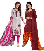 Off-white printed cotton salwar