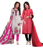 Off-white printed cotton salwar