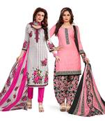 Off-white printed cotton salwar