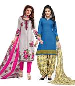 Off-white printed cotton salwar