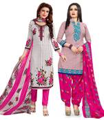 Off-white printed cotton salwar