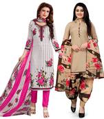 Off-white printed cotton salwar
