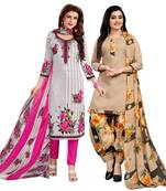 Off-white printed cotton salwar
