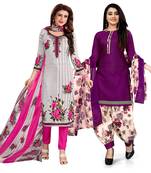 Off-white printed cotton salwar
