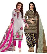 Off-white printed cotton salwar