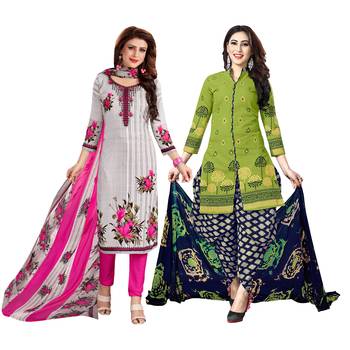 Off-white printed cotton salwar 1