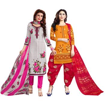 Off-white printed cotton salwar 1
