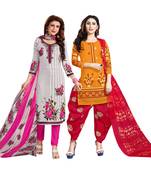 Off-white printed cotton salwar