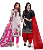 Off-white printed cotton salwar