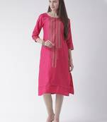 Pink printed cotton kurti
