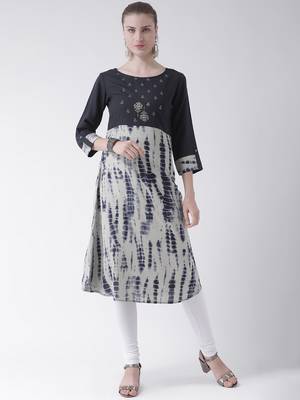 Blue printed cotton kurti 1