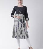 Blue printed cotton kurti