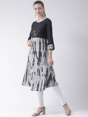 Blue printed cotton kurti 2
