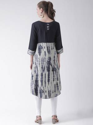Blue printed cotton kurti 4